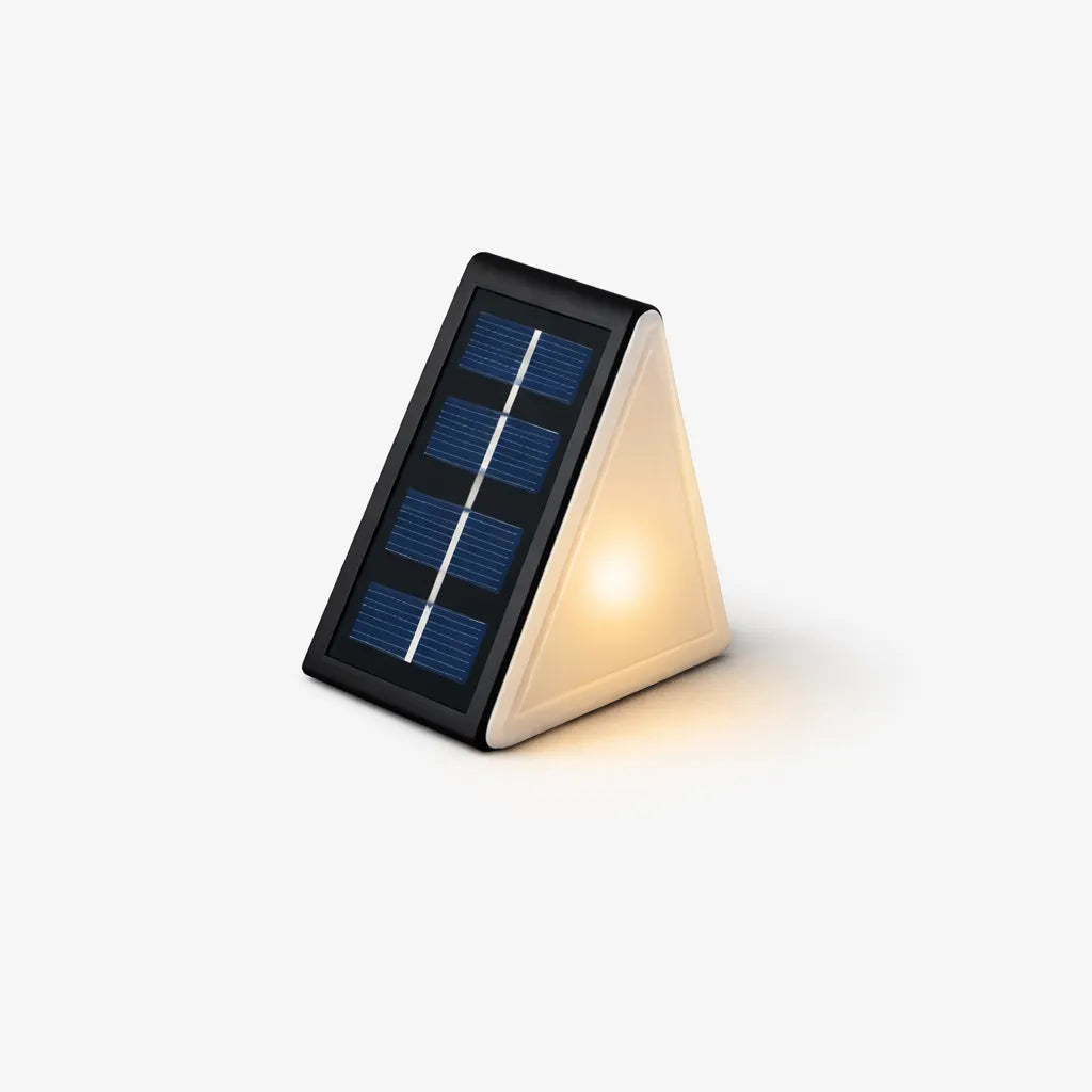 Black triangle solar step light warm white LED stair and deck light Australia