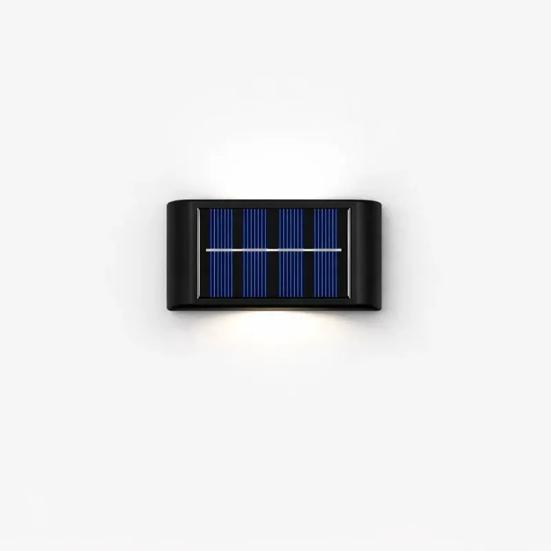 Black solar wall lamp outdoor cool white LED fence and garden light Australia