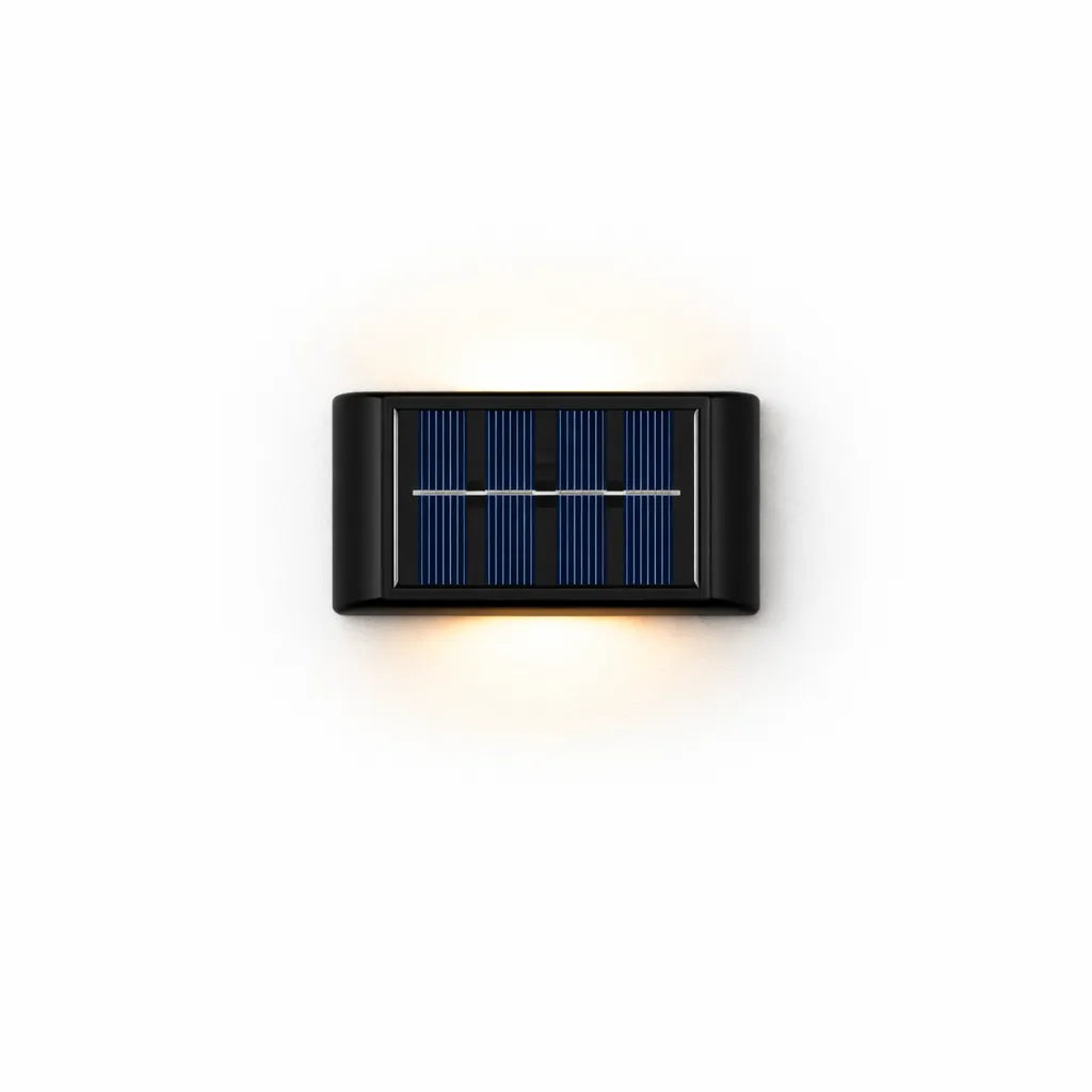 Black solar wall lamp outdoor warm white LED fence and garden light Australia