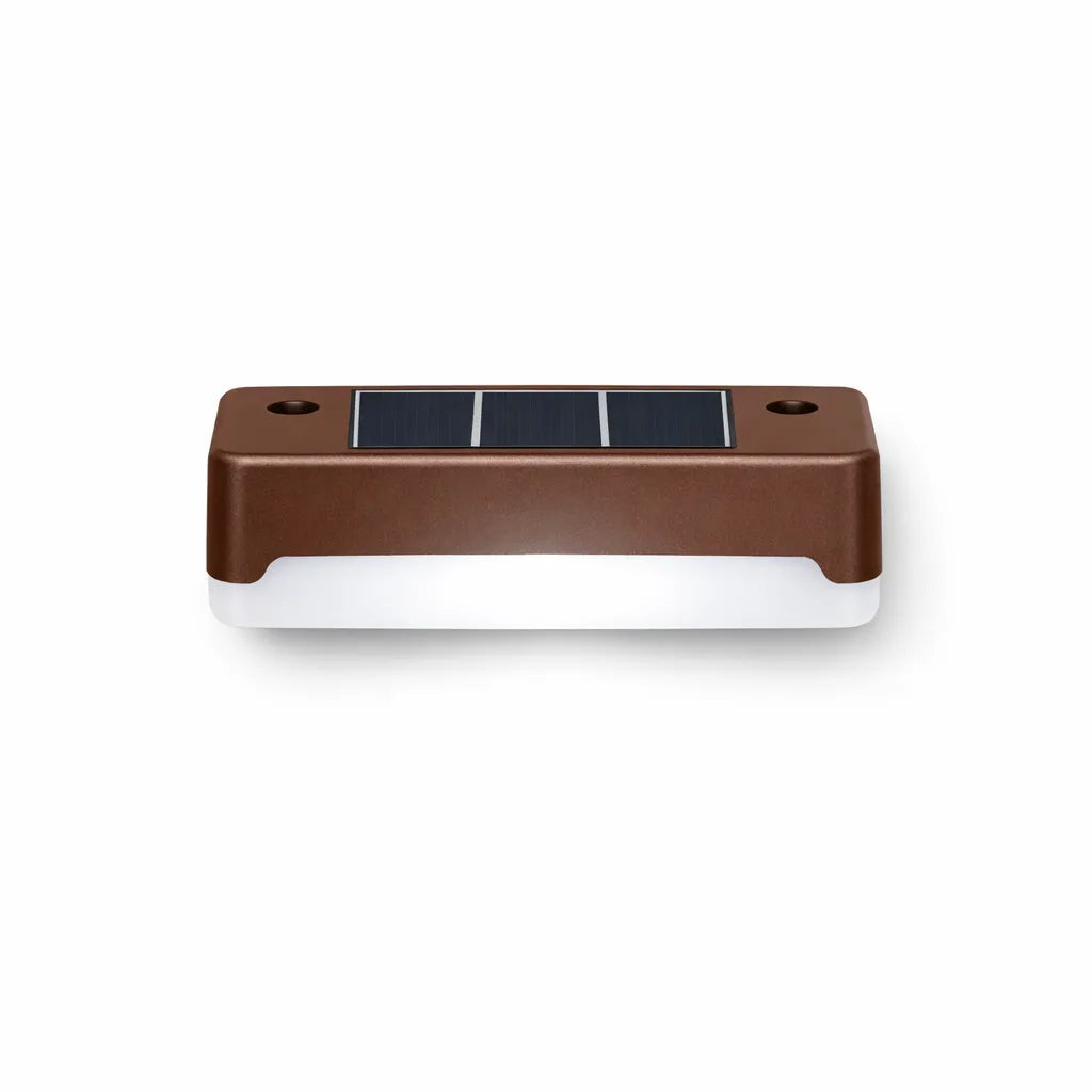 Brown solar step light cool white LED outdoor stair and deck light Australia