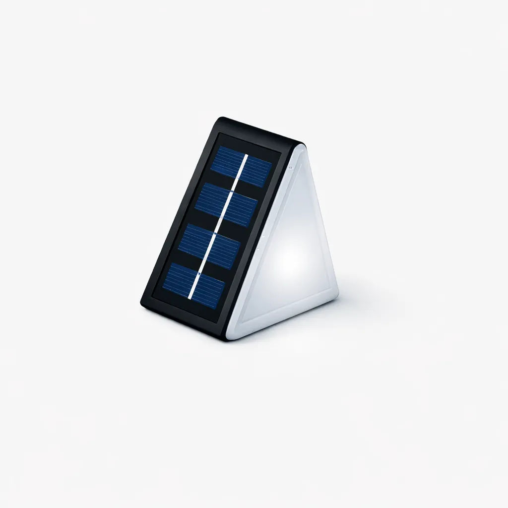 Black triangle solar step light cool white LED stair and deck light Australia