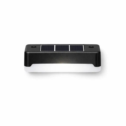 Black solar step light cool white LED outdoor stair and deck light Australia