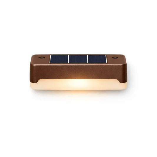 Brown solar step light warm white LED outdoor stair and deck light Australia